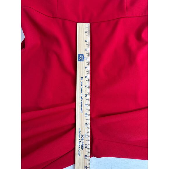 Adrianna Papell One-Shoulder Jumpsuit Red Satin Accent Cocktail Party Formal 12 - Picture 9 of 10